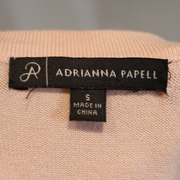 Adrianna Papell Light Pink Ruffle Hem Blouse Small Soft Girl Pastel Pink SM - Picture 8 of 12